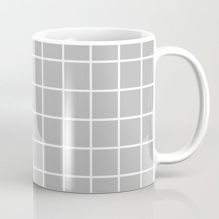 Grid Pattern Gray 2 Coffee Mug Gallery Image 1