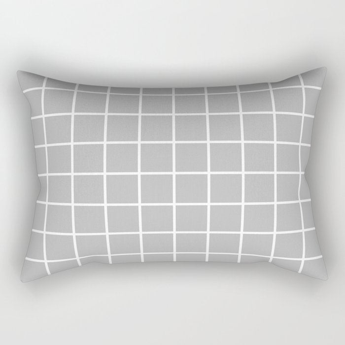 Grid Pattern Gray 2 Rectangular Pillow Gallery Image 2