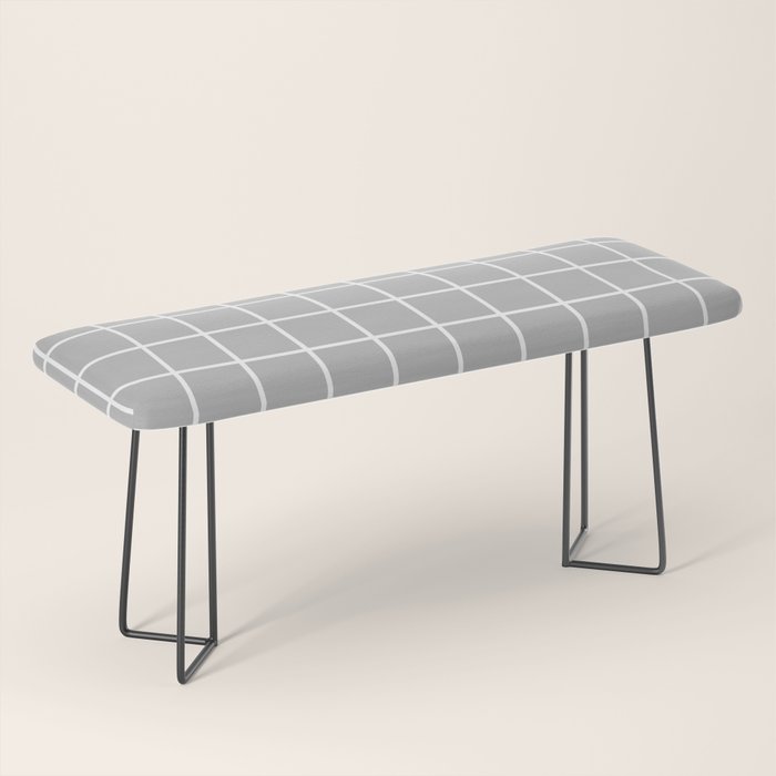 Grid Pattern Gray 2 Bench Gallery Image 1