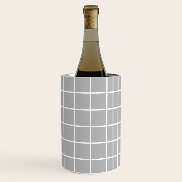Grid Pattern Gray 2 Wine Chiller Gallery Image 1