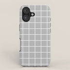 Grid Pattern Gray 2 iPhone Case Gallery Image 1