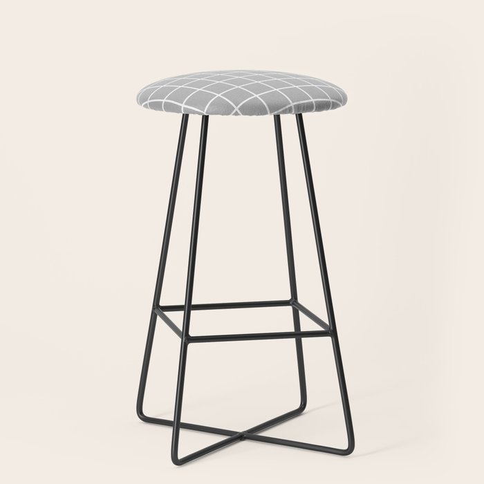 Grid Pattern Gray 2 Stool Gallery Image 1