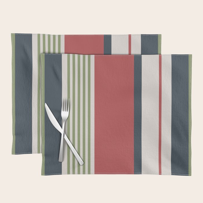 Modern Christmas Stripes 2025 Placemat Gallery Image 1