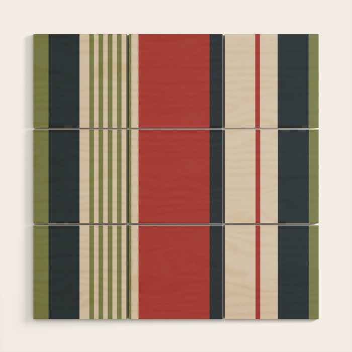 Modern Christmas Stripes 2025 Wood Wall Art Gallery Image 1