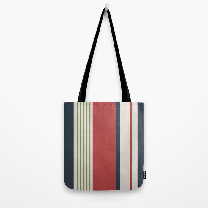 Modern Christmas Stripes 2025 Tote Bag Gallery Image 2