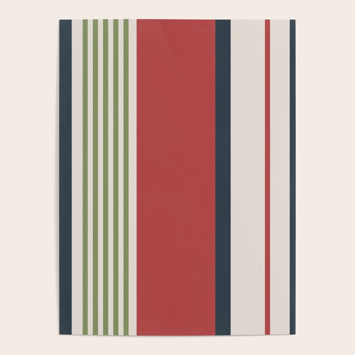 Modern Christmas Stripes 2025 Poster Gallery Image 4