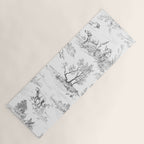 Toile de Jouy Vintage French Black & White Pattern Yoga Mat Gallery Image 1