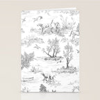Toile de Jouy Vintage French Black & White Pattern Stationery Card Gallery Image 2