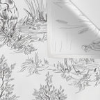 Toile de Jouy Vintage French Black & White Pattern Wall Tapestry Gallery Image 3