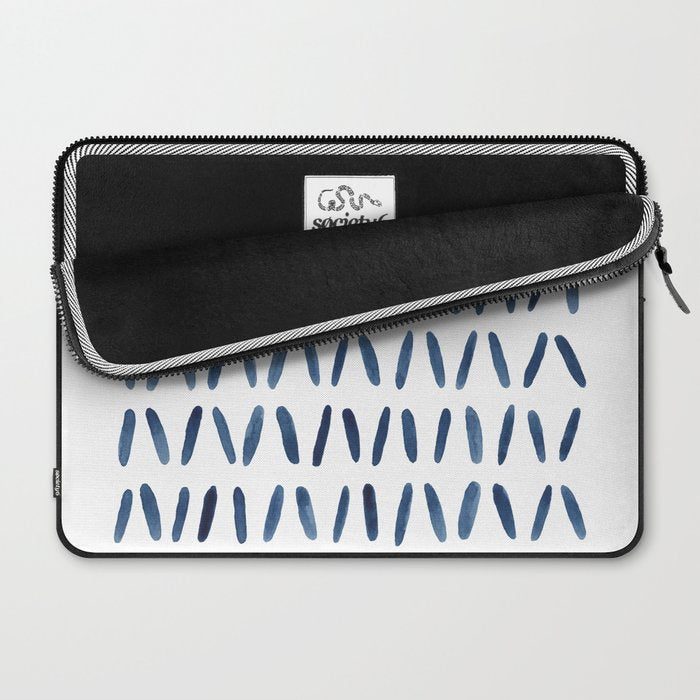 Strokes Pattern | Indigo Watercolor Painting Laptop Sleeve Gallery Image 2