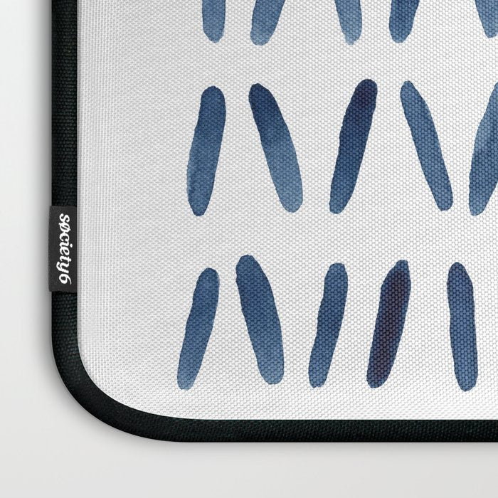 Strokes Pattern | Indigo Watercolor Painting Laptop Sleeve Gallery Image 3