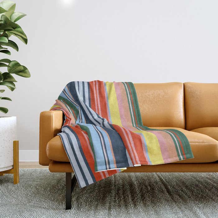 Summer Stripes Throw Blanket Gallery Image 1