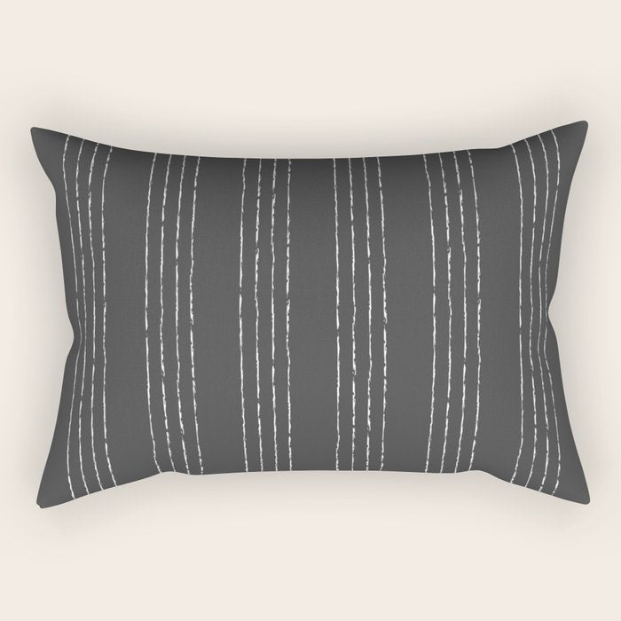 Lines #5 (Dark Gray) Rectangular Pillow Gallery Image 1