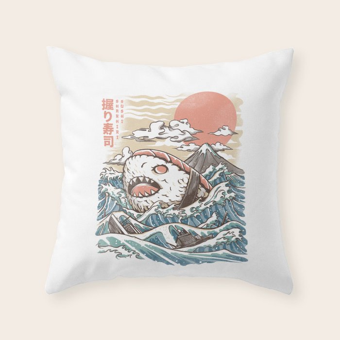 Sharkiri Sushi Throw Pillow Gallery Image 6