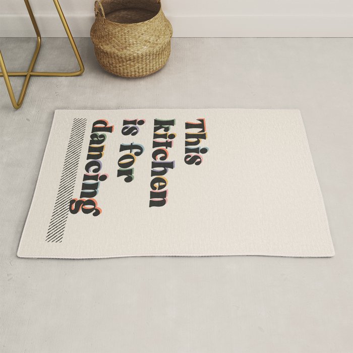This Kitchen Is For Dancing Retro Typography Rug Gallery Image 1