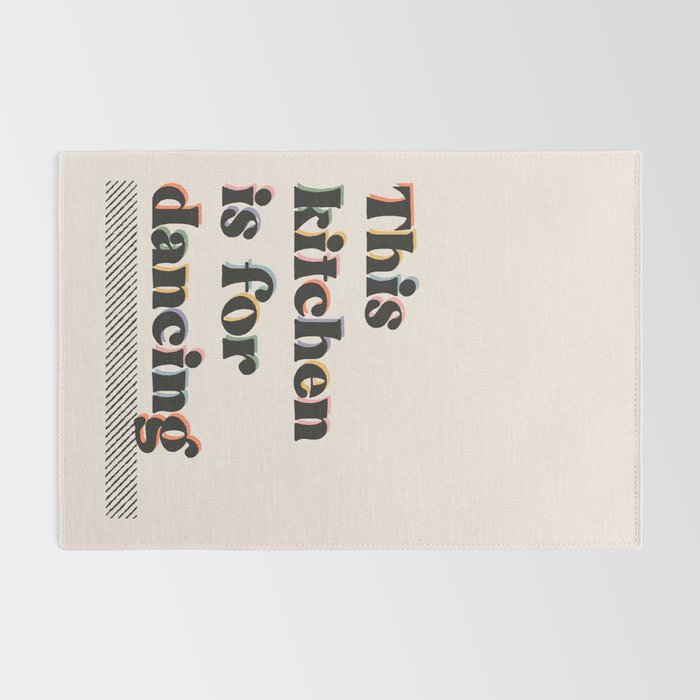 This Kitchen Is For Dancing Retro Typography Rug Gallery Image 2