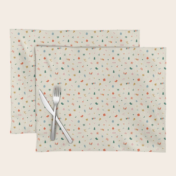 Retro abstract christmas decoration pattern Placemat Gallery Image 1