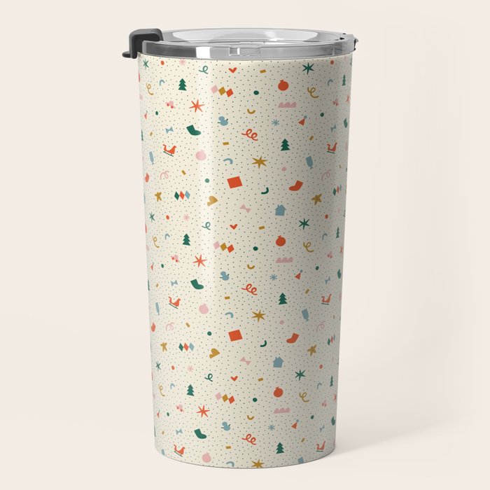 Retro abstract christmas decoration pattern Travel Mug Gallery Image 3