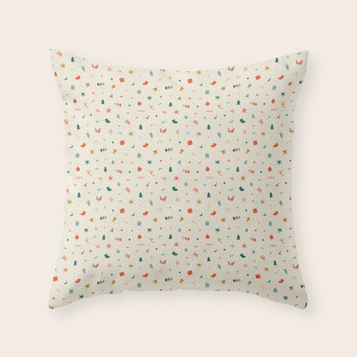 Retro abstract christmas decoration pattern Throw Pillow Gallery Image 6