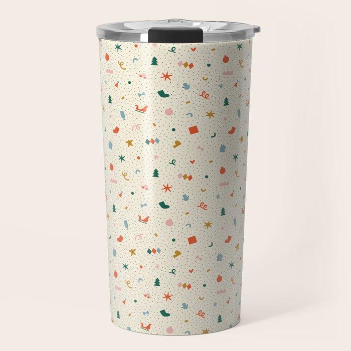 Retro abstract christmas decoration pattern Travel Mug Gallery Image 1