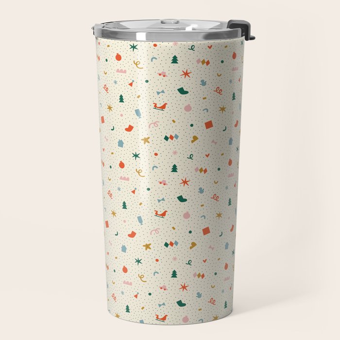 Retro abstract christmas decoration pattern Travel Mug Gallery Image 2