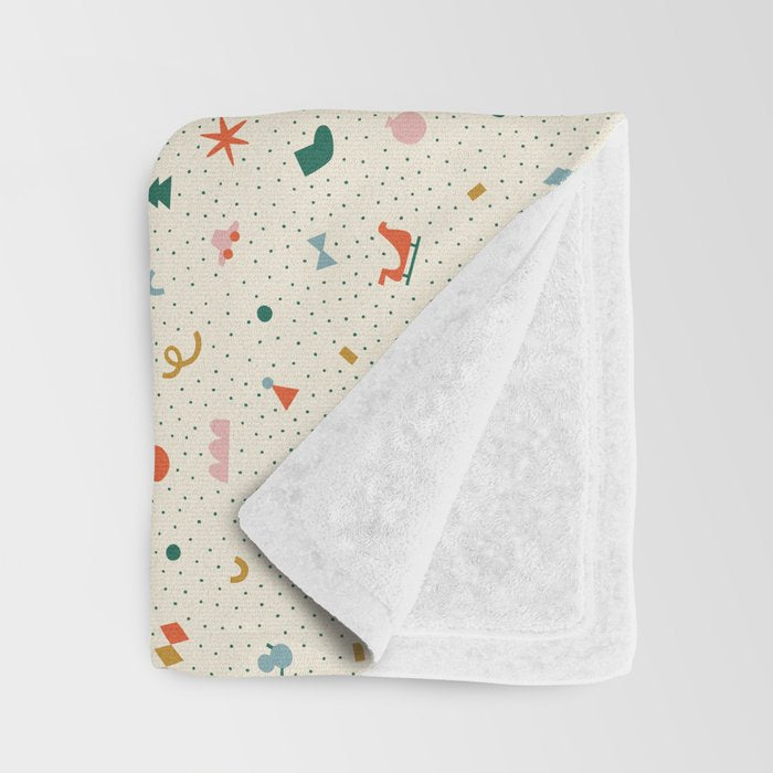 Retro abstract christmas decoration pattern Throw Blanket Gallery Image 3