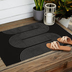 Mid-Century Modern No.18 - Woodblock Print Outdoor Rug Gallery Image 2