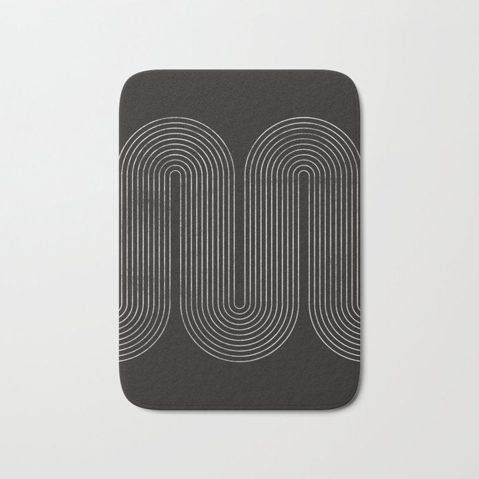 Mid-Century Modern No.18 - Woodblock Print Bath Mat Gallery Image 1