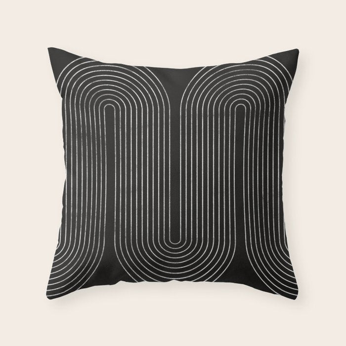 Mid-Century Modern No.18 - Woodblock Print Throw Pillow Gallery Image 1