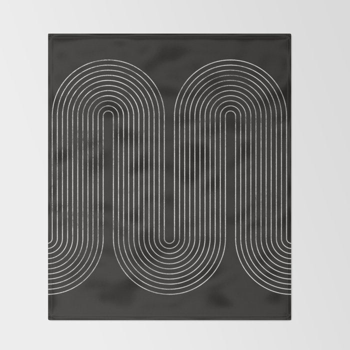 Mid-Century Modern No.18 - Woodblock Print Throw Blanket Gallery Image 2