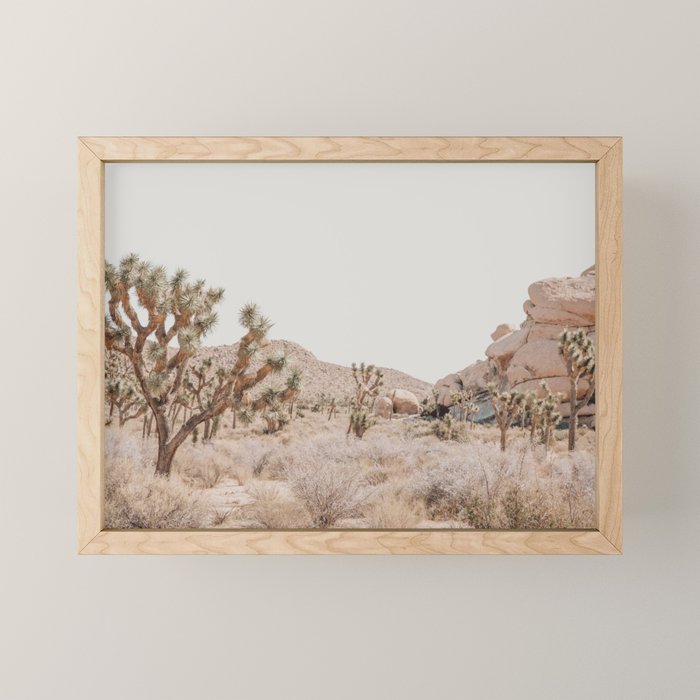 Pale Desert #4 - Joshua Tree Cactus, Nature Art, Landscape Photography Mini Art Print Gallery Image 1