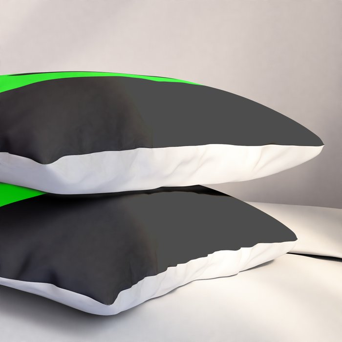 Black and Green Alien Head Shape Pillow Sham Gallery Image 3
