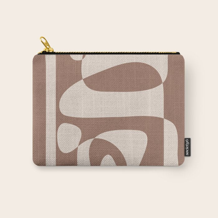 Mocha Modern Abstract 2 Carry All Pouch Gallery Image 1