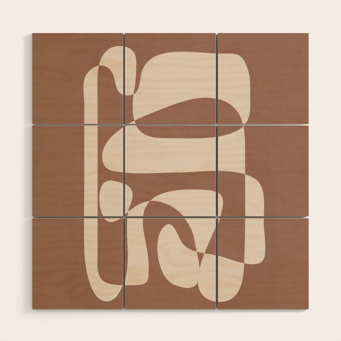 Mocha Modern Abstract 2 Wood Wall Art Gallery Image 1