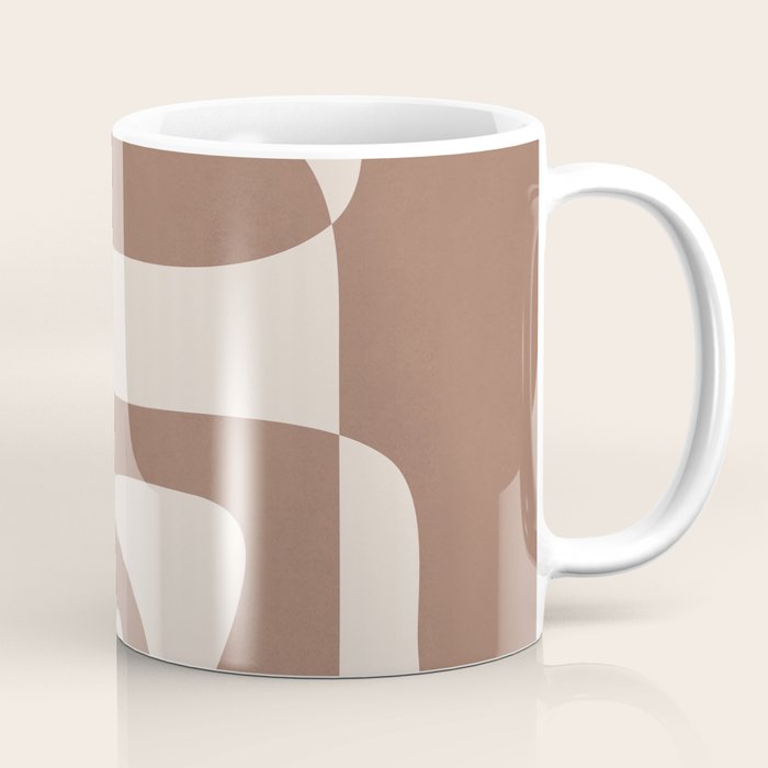 Mocha Modern Abstract 2 Coffee Mug Gallery Image 1