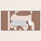 Mocha Modern Abstract 2 Desk Mat Gallery Image 1