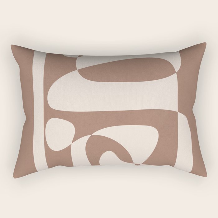 Mocha Modern Abstract 2 Rectangular Pillow Gallery Image 2