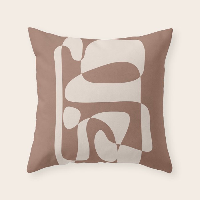 Mocha Modern Abstract 2 Throw Pillow Gallery Image 6