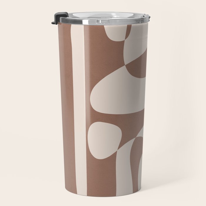 Mocha Modern Abstract 2 Travel Mug Gallery Image 3