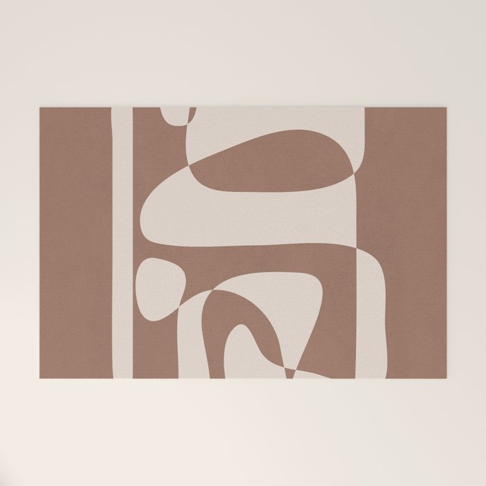 Mocha Modern Abstract 2 Welcome Mat Gallery Image 1