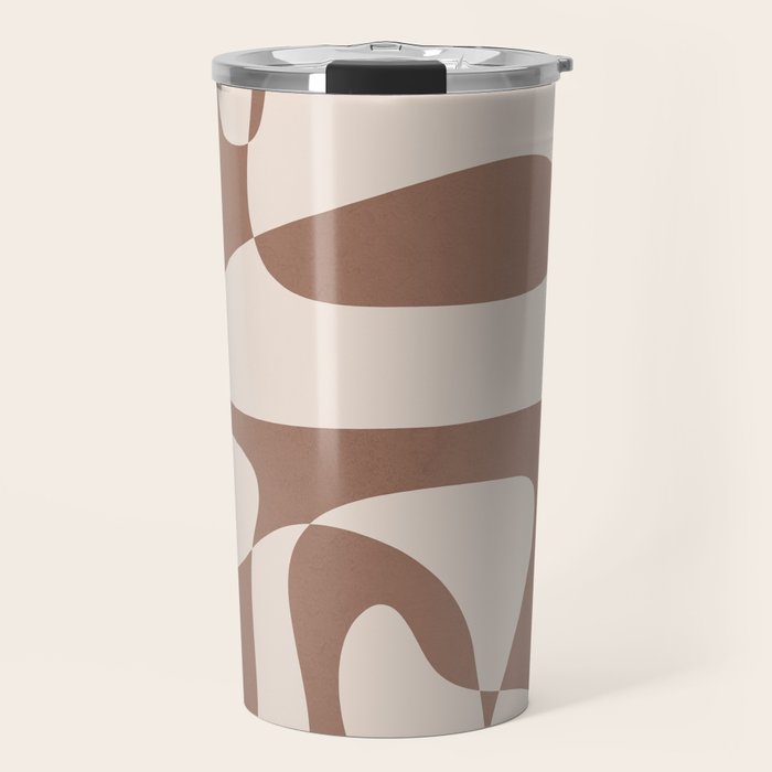 Mocha Modern Abstract 2 Travel Mug Gallery Image 1