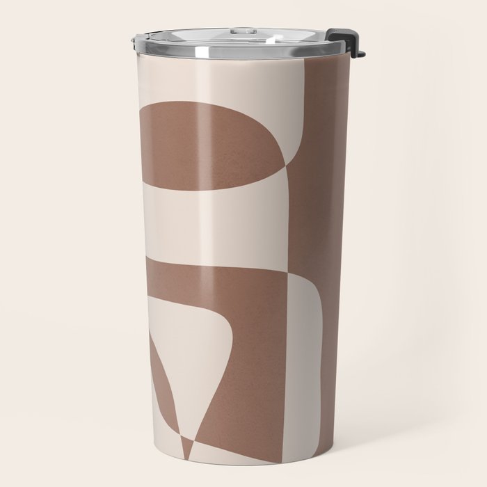 Mocha Modern Abstract 2 Travel Mug Gallery Image 2