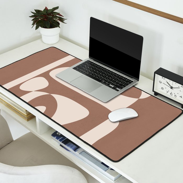 Mocha Modern Abstract 2 Desk Mat Gallery Image 2