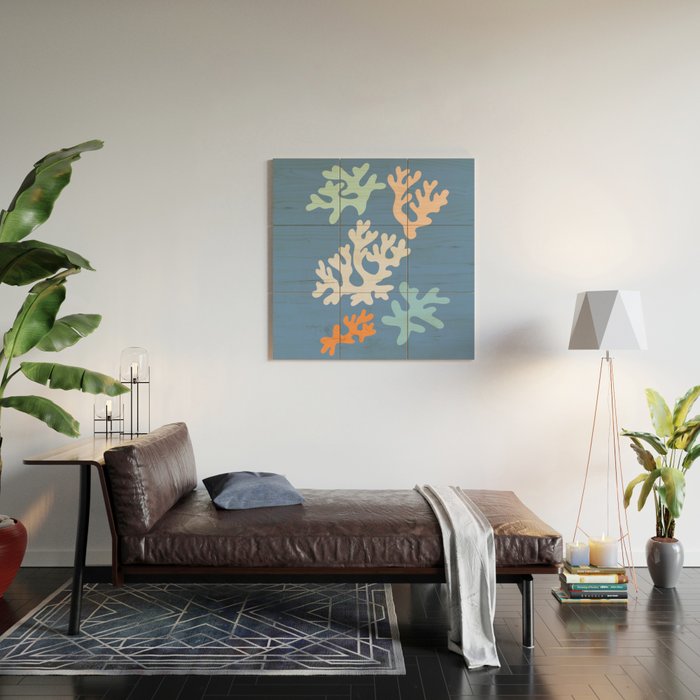 Coral Reef fragments Wood Wall Art Gallery Image 2