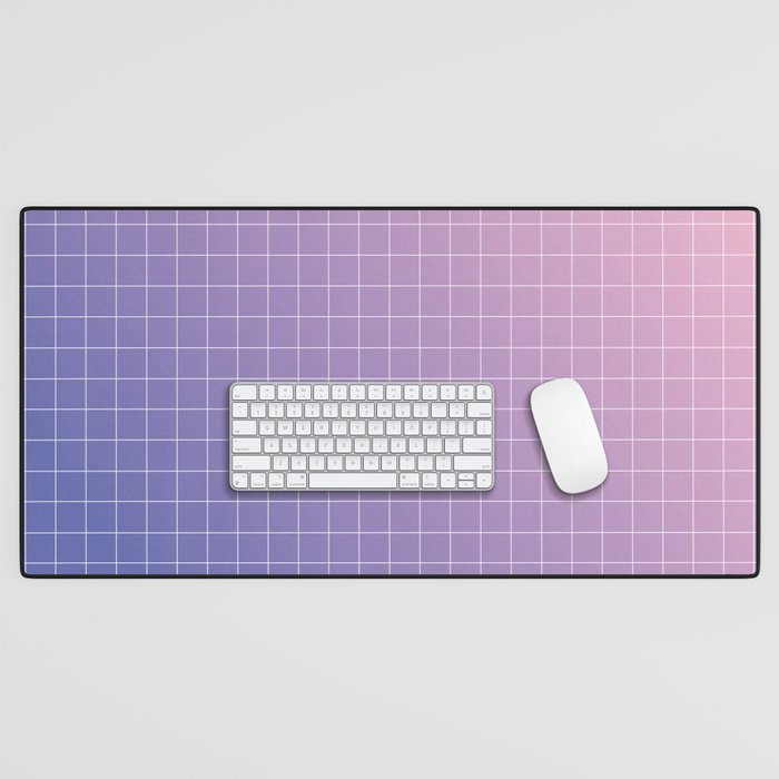 purple / pink - grid Desk Mat Gallery Image 1