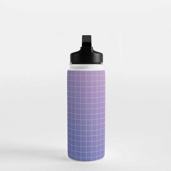 purple / pink - grid Water Bottle Gallery Image 3