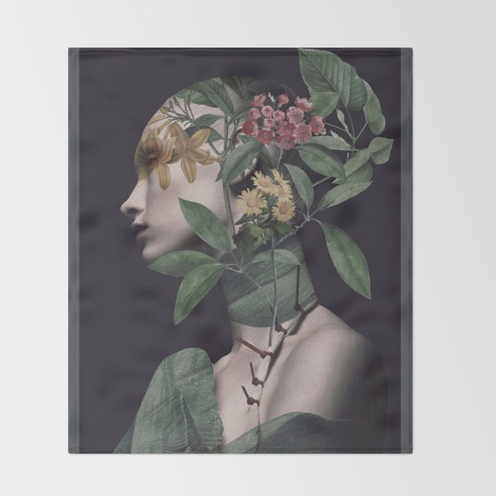 Lady Portrait Throw Blanket Gallery Image 2