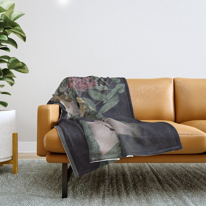 Lady Portrait Throw Blanket Gallery Image 1