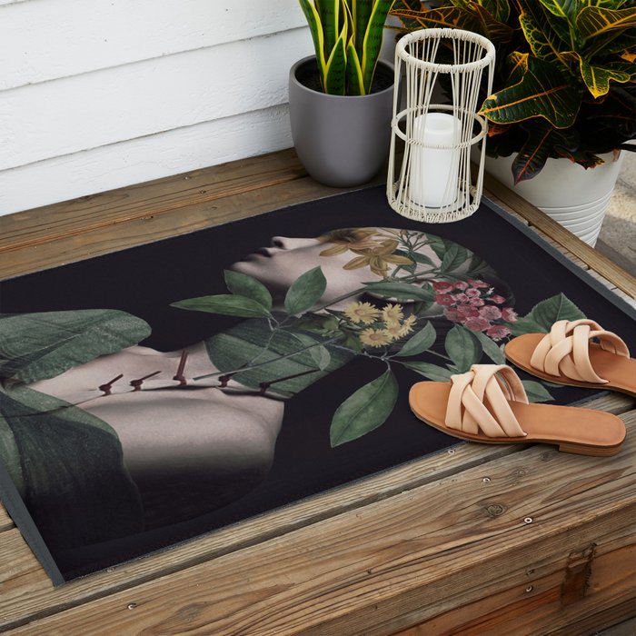 Lady Portrait Outdoor Rug Gallery Image 2