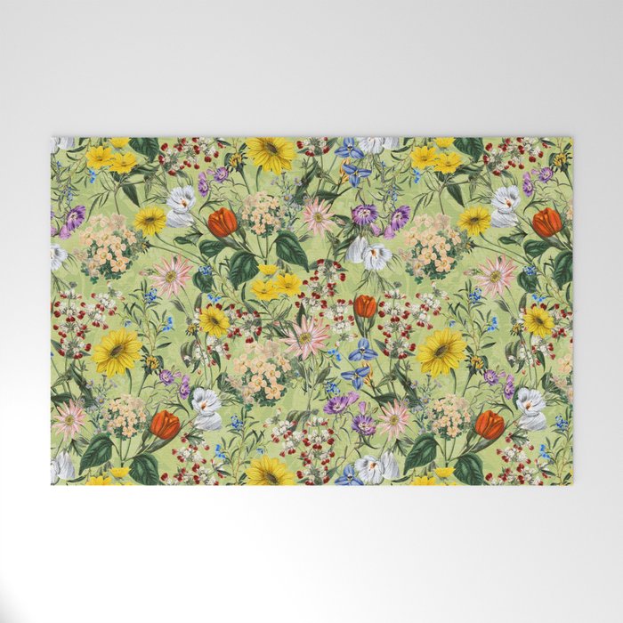 Vintage Floral Garden Welcome Mat Gallery Image 1
